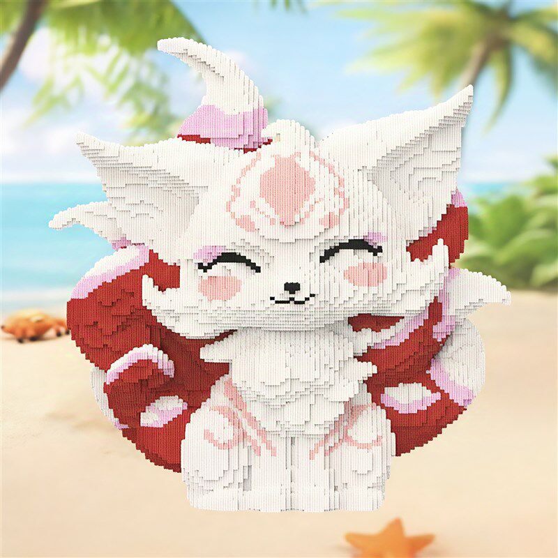 九尾狐积木女f生高颜值仙气拼图6到12岁成人版高难度益智拼装玩具