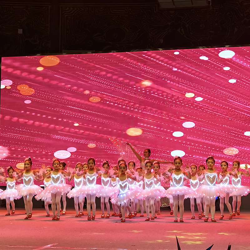 儿童演出服发光芭蕾舞裙练功服吊带蓬蓬裙M女童表演服天蓝色公主