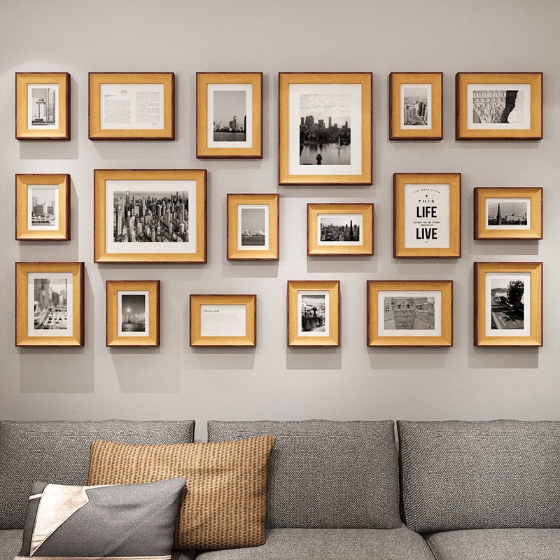 美式相框挂墙组合框照片墙加洗相片墙客J厅卧室餐厅背景框免打孔