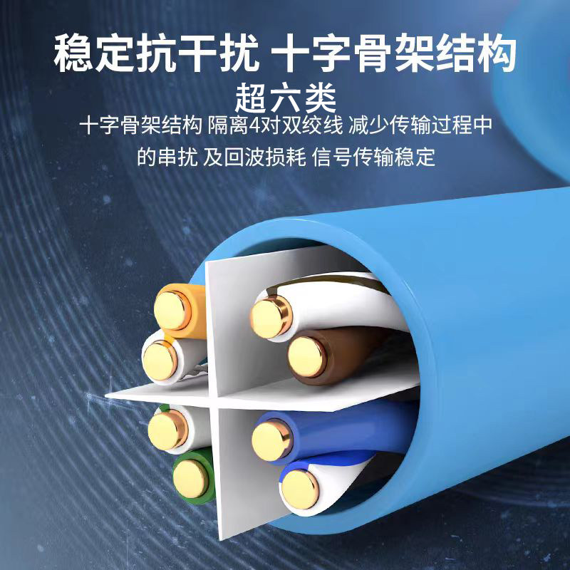 家用纯铜超五类六类千兆网线高速宽带POE监控非屏蔽X双屏蔽网络线