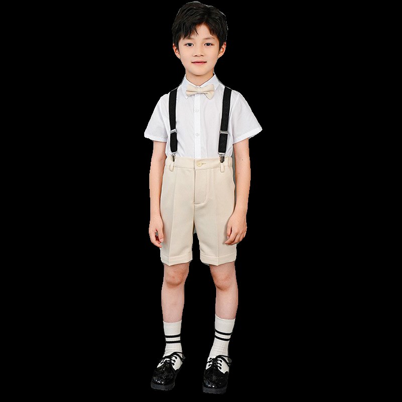 花童男童礼服套装夏季p英伦风婚礼儿童小西装帅气主持人演出服正