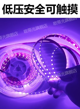 低压紫色灯带12V24伏紫色led氛围灯带紫罗蓝粉U紫色超亮紫光灯带