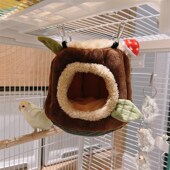 加厚鹦鹉文鸟牡丹虎皮保暖过冬天神E器保温毛绒秋冬鸟窝棉鸟屋玩