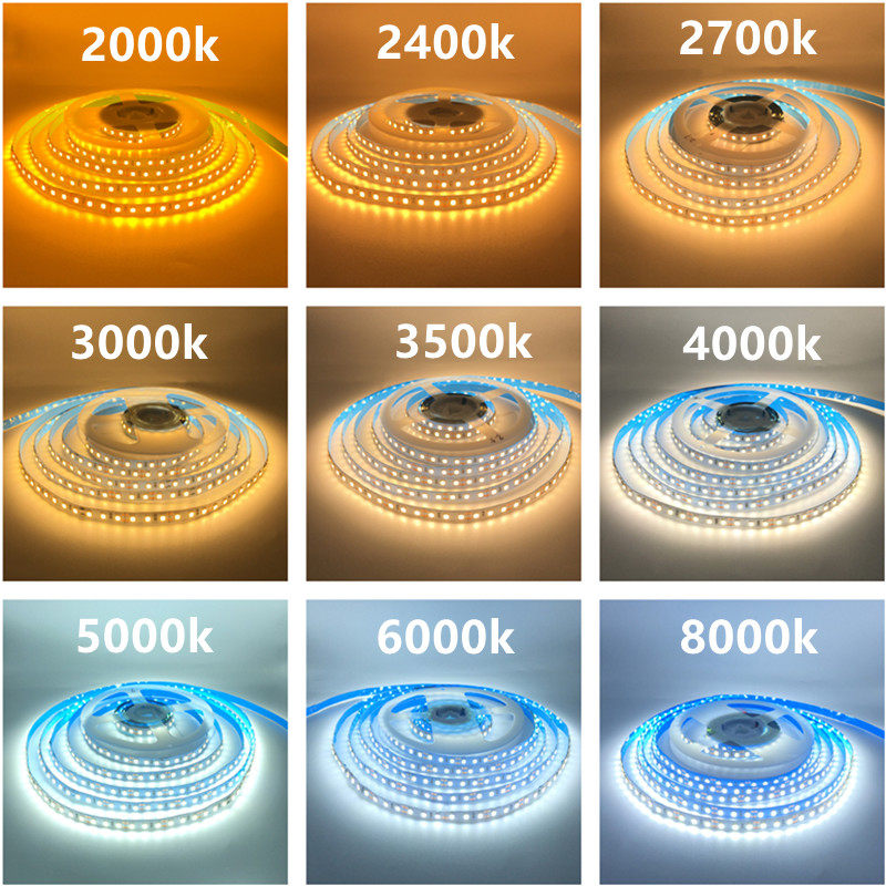 12v准色温灯带3500k高亮2000vk4000k5000k6000k贴片自粘led软灯条