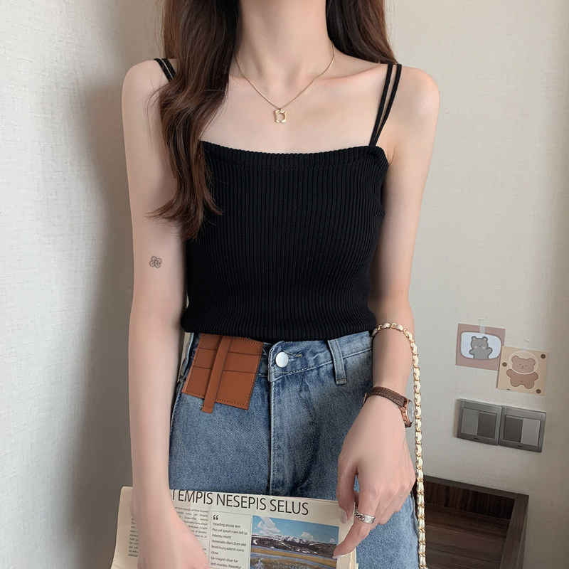 夏季法式性感美背针m织吊带背心设计感小众外穿打底内搭短款上衣,女装/女士精品,背心吊带,淘宝优惠券,粉丝福利购,淘宝优惠卷