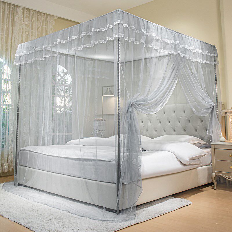 2024新c款单开门蚊帐家用卧室帐子1.5米1.8M单双人落地式一门纹帐