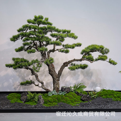 仿真黑松迎客松罗汉松假松树商场酒店装饰造型仿真树景观假造型树