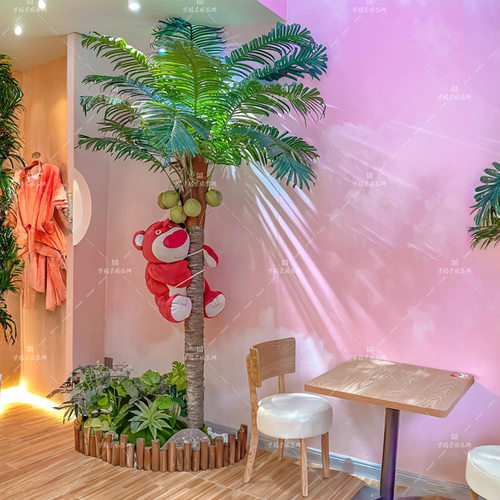 仿真椰子树绿植商场大型假椰树棕榈葵树绿植室内装饰假树热带植物