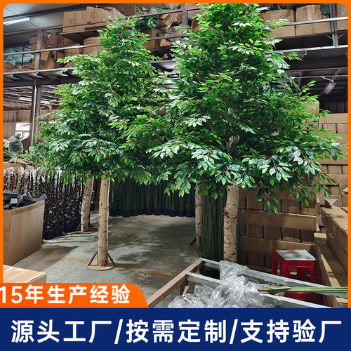 仿真白桦树室外园林绿化工程造景人造玻璃钢仿真白桦树装饰造型树