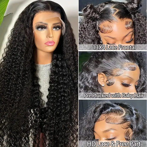 13*4 Front Lace Wig前蕾丝假发 女中分小卷长卷发蓬松自然全头套
