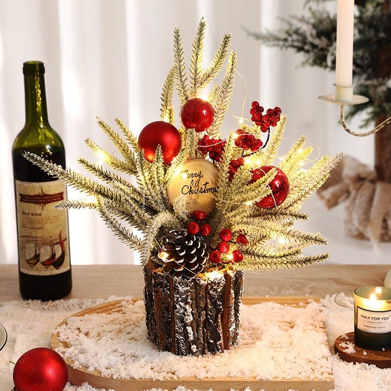 圣诞节装饰品北欧风桌面小圣诞树套餐迷你发光圣诞树场景布置摆件,节庆用品/礼品,圣诞树,淘宝优惠券,粉丝福利购,淘宝优惠卷