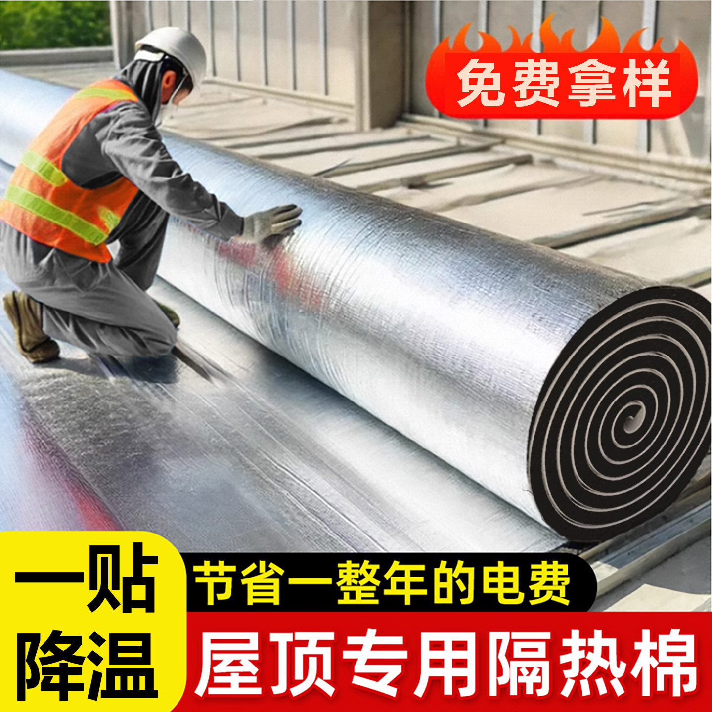 隔热棉保温棉防冻保温隔热自粘房屋楼顶耐高温防火彩钢瓦保温管套