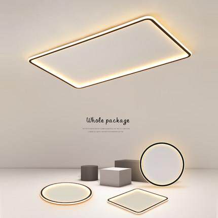 卧室灯圆形超薄极简约led吸顶灯客厅灯长方形房间餐厅灯中山灯具