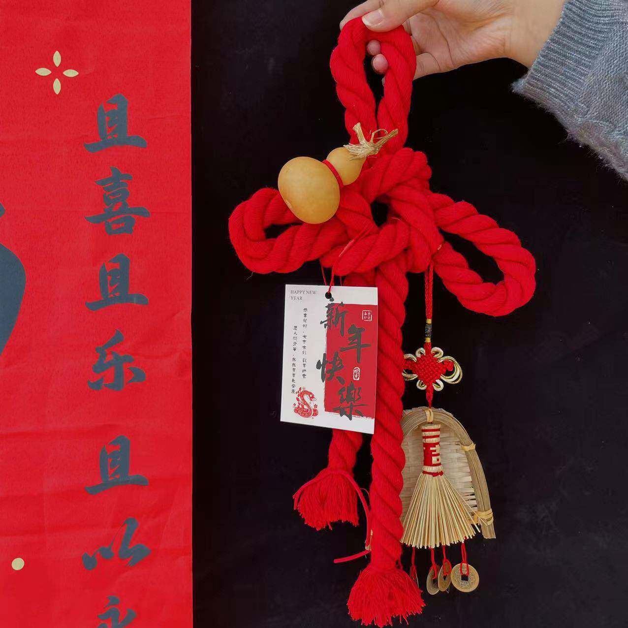 2025新年万字结红绳挂饰新年装饰小挂件氛围感中国结国潮风春节