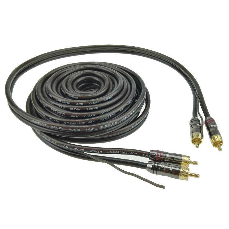 汽车音响专用高档纯铜音频线5米 连接主机DVD 喇叭 功放 低音炮