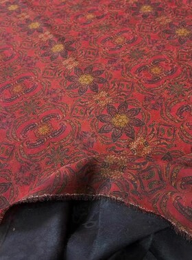 莨纱二经绞罗透孔花罗香云纱暗红色旗袍连衣裙面料真丝上衣布料