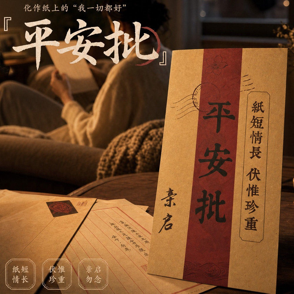 平安批信封信纸套装高级感精致美