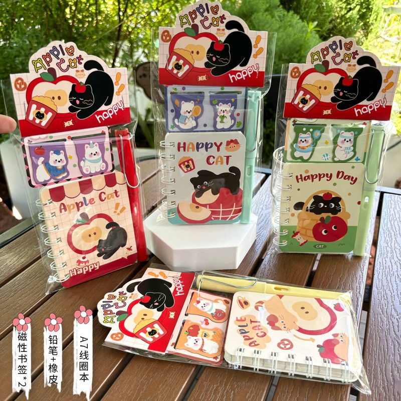 苹果猫文具套装铅笔橡皮幼儿园伴
