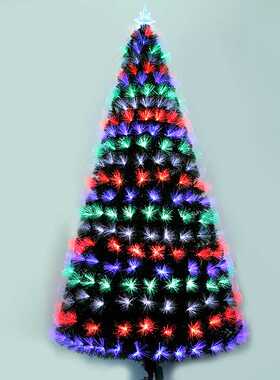7尺绿色四色灯全灯光纤头圣诞树带led发光彩灯圣诞节仿真七彩光纤