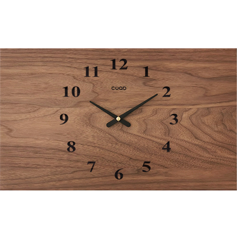 黑胡桃胡桃木电表箱装饰画遮挡箱上翻盖时钟遮电箱的挂钟简约现代