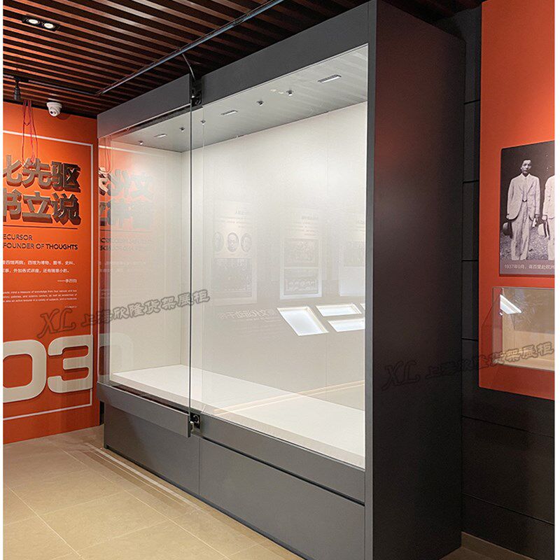 玻璃展示柜博物馆铁艺烤漆展览文物展示柜古董瓷器工艺礼品摆饰玉