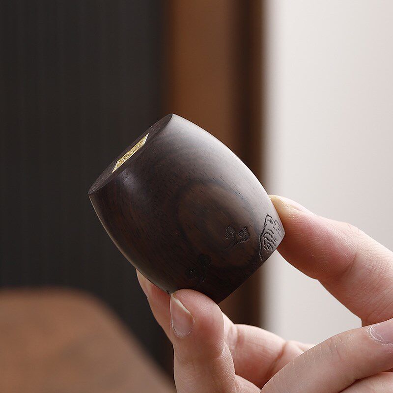 黑檀木盖置紫砂壶盖托盖碗茶盖搁垫小架子花梨木杯托功夫茶具配件