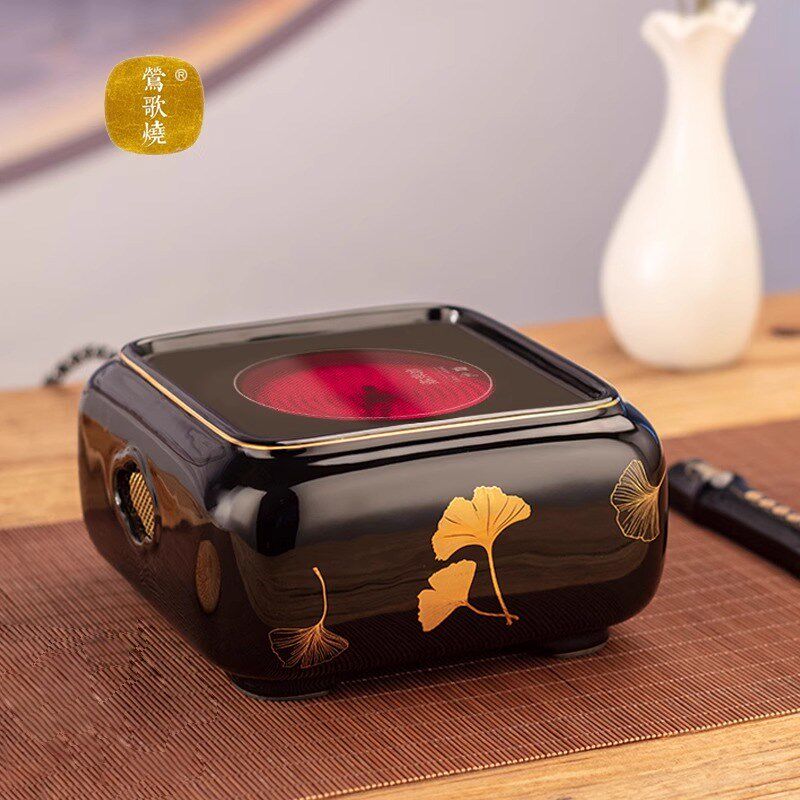 莺歌烧高端无线 线遥控黑晶炉家用四方小型泡茶烧水炉玻璃壶煮茶