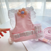 猫咪牵引绳可调节防挣脱胸背带背心式 猫绳子小猫幼猫专用猫带遛猫