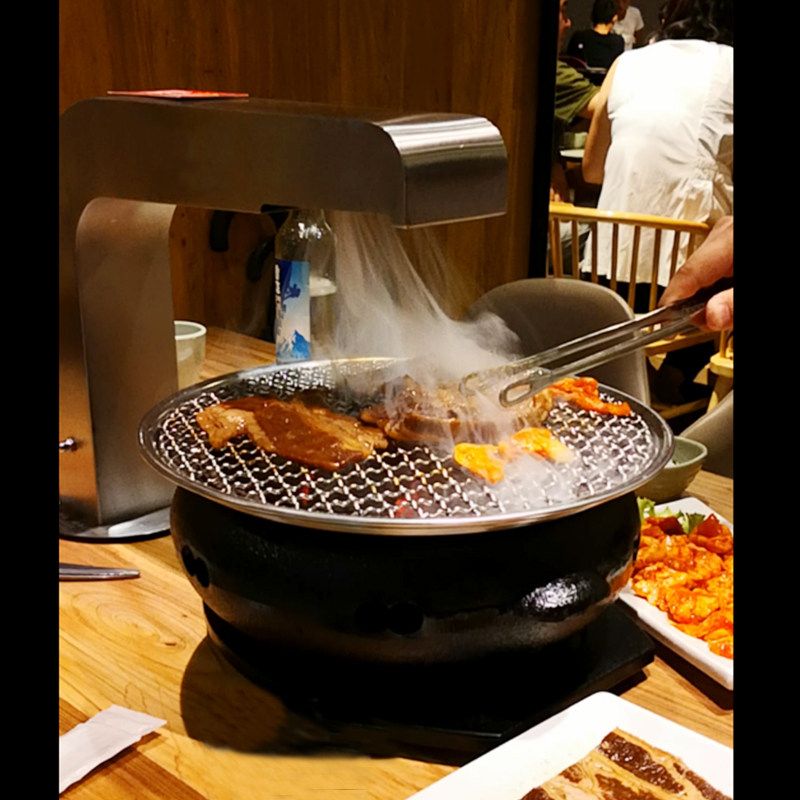 韩式烤肉店弯头排烟管商用歪脖上吸下排烟设备烧烤吸烟罩抽烟风机