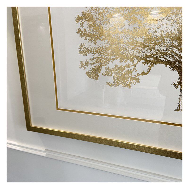 ART美式玄关竖版装饰画餐厅走道挂画法式轻奢吉祥金箔大象壁画