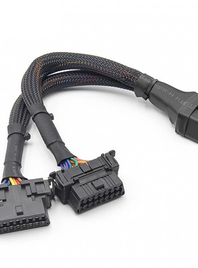 汽车OBD一分二线束 两种规格母头卡扣 满针满线 Converted Cable