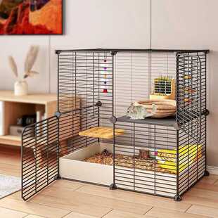 龙猫笼子专用柜笼松鼠笼子刺猬蜜袋鼯花枝大号多层别墅房子收纳柜
