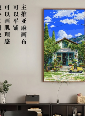 HJH975晴日花屋DIY数字油画60色手工调色沙发客厅玄关肌理油画