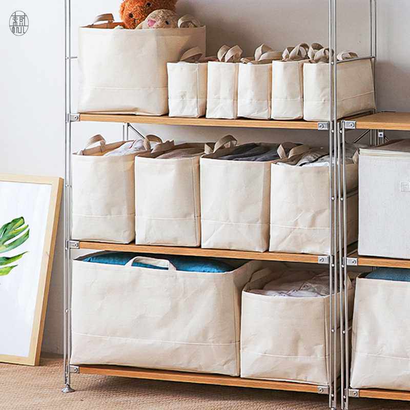 日式棉麻布艺收纳篮手提收帆布袋杂物整理袋可水洗收纳袋