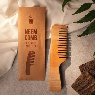 【现货】印度isha木梳二合一宽齿/细齿版苦楝Neem Comb手工制作梳