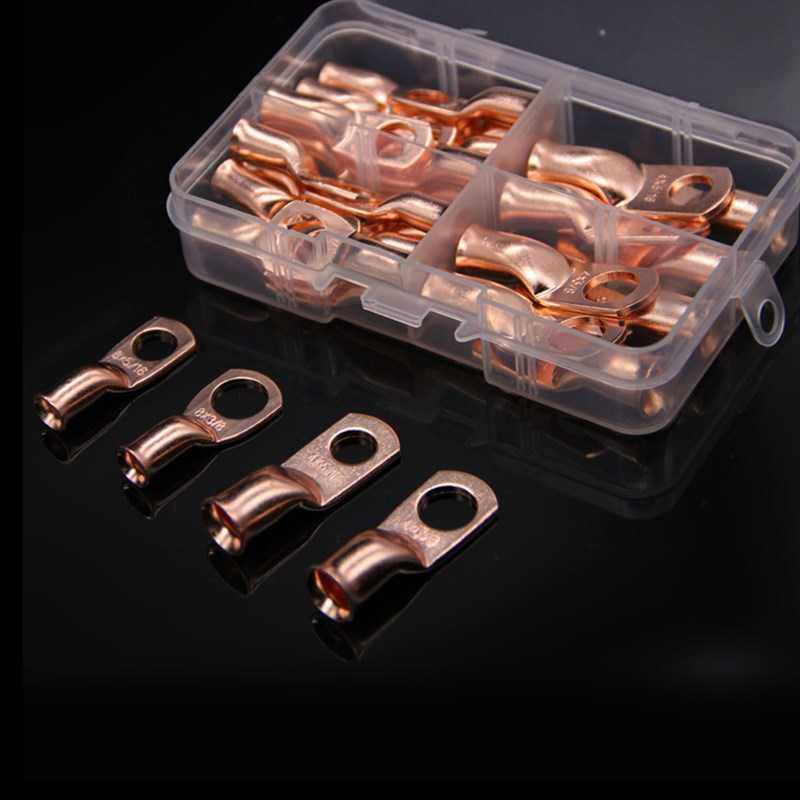 爆款热销 30PCS 盒装美规AWG铜管接线端子冷压端子 铜鼻子铜线耳,五金/工具,接线柱,淘宝优惠券,粉丝福利购,淘宝优惠卷
