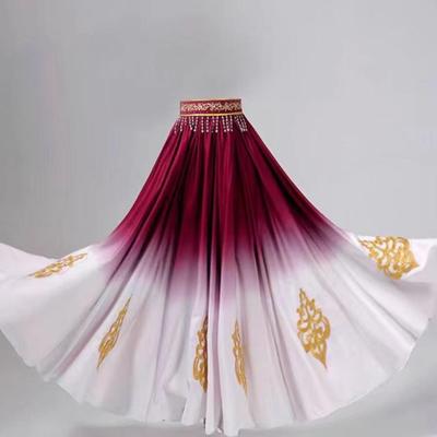 维吾族民族风新疆舞蹈服大摆裙维族舞蹈演出服半身裙表演服练功裙