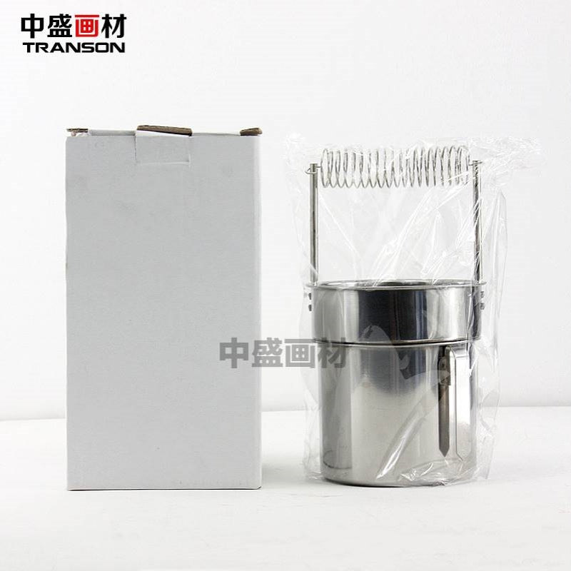 中盛TRANSON 大号双层可过滤可手提可夹笔不锈钢洗笔筒 写生专用