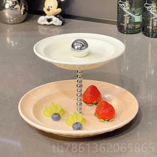 轻奢高放档水果盘家客用茶几干果零食糖果摆盘子甜品台装 正品 饰厅