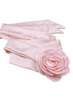 玫瑰花颈炼项圈花朵法式脖子自由打结绑带颈花女项炼黑色06