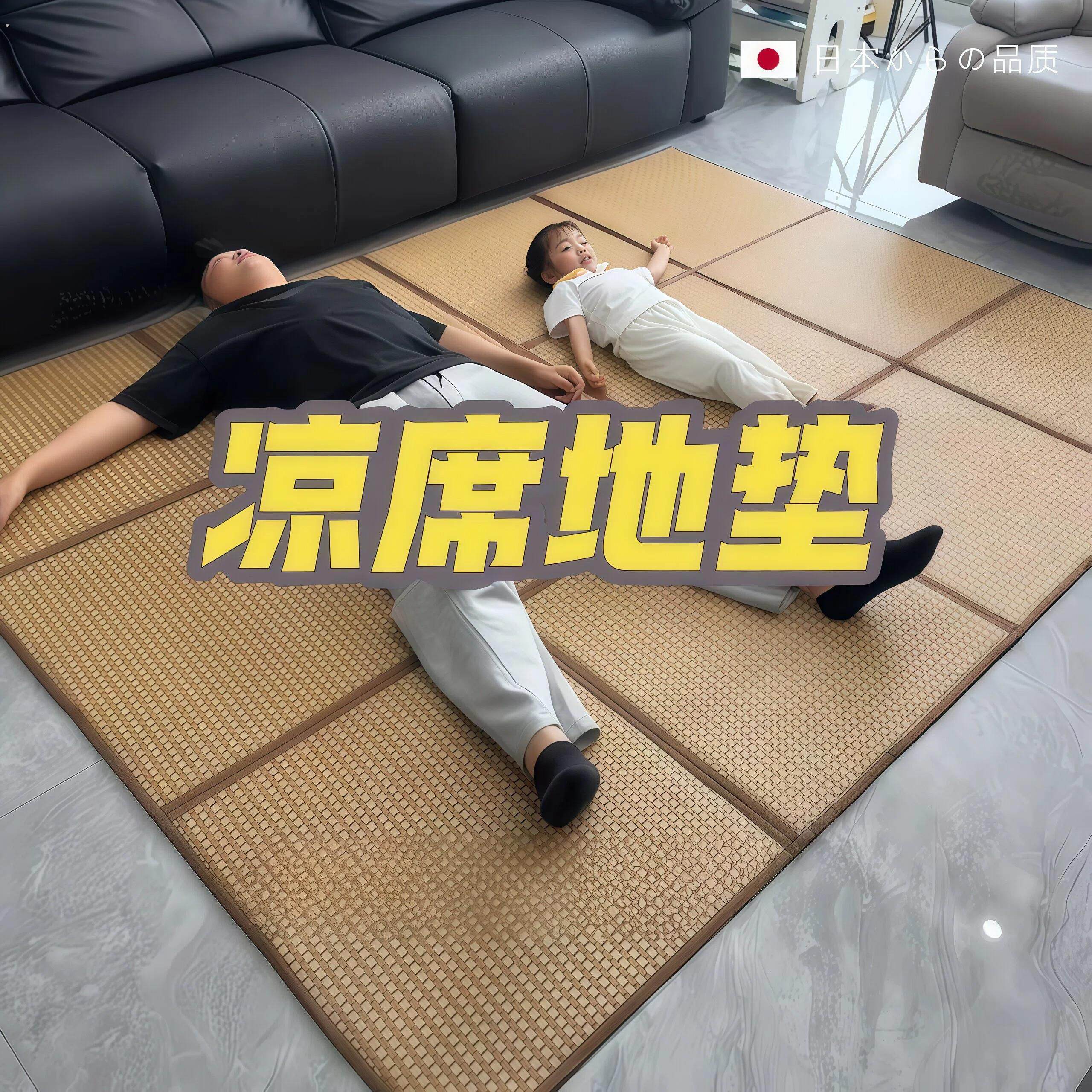 告别黏糊夏天!2026新款凉席地垫可折叠收纳地毯加厚防滑藤席垫子