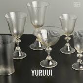 捷克STEPANEK YURUUI设计师 GLASS螺纹烟灰色玻璃酒杯香槟杯甜品