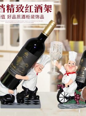 北欧创意斜放红酒架摆件现代轻奢高档家用玄关酒柜装饰红酒架摆件