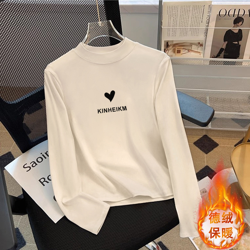 半高领德绒打底衫女内搭保暖上衣