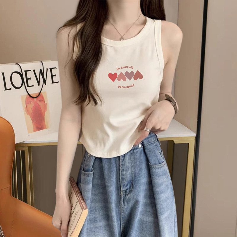 多巴胺穿搭无袖打底衫吊带背心女夏季外穿设计感小众T恤上衣