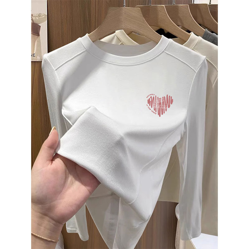 修身打底衫女2026秋季长袖不规则鱼骨上衣时尚内搭减龄小个子t恤