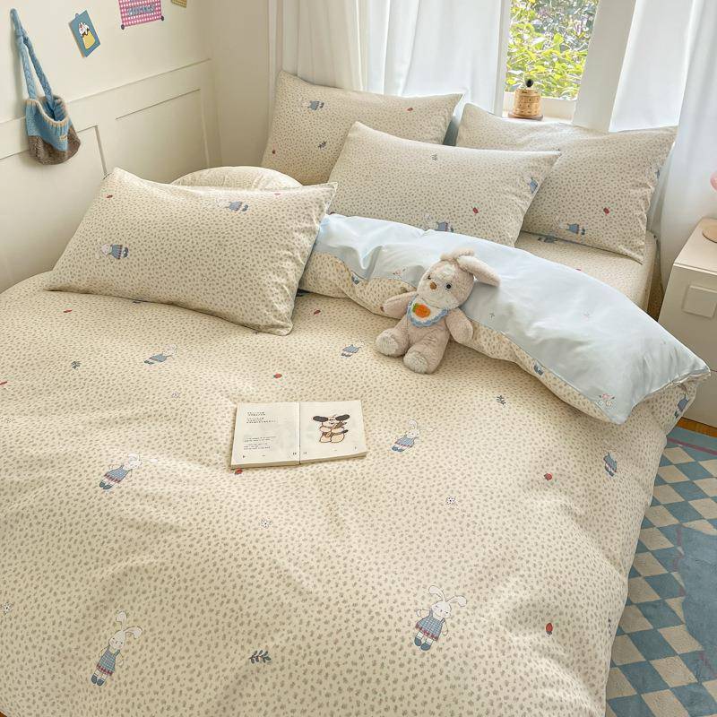 2025新款纯棉四件套全棉床上用品清新碎花被套宿舍床单三件套四季