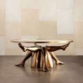 艺术轻奢玻璃钢手掌边几钢化玻璃美人腿客厅茶几样板房设计师家具