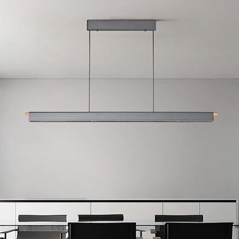 现代简约餐厅吊灯 客厅一字长条灯设计师个性酒店吧台茶室LED灯具