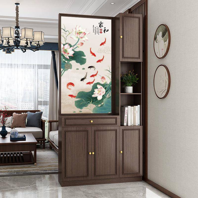 新中式隔断柜间厅柜屏风简约现代小户型进门入户正对大门玄关柜子